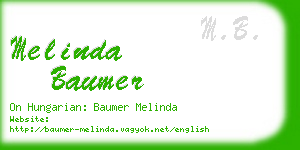 melinda baumer business card